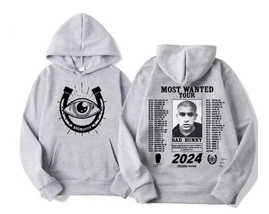 Oversized Hoodie Bad Bunny 2024 Most Wanted Tour