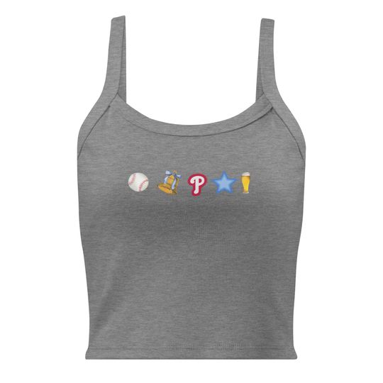 Women's Micro-Rib Spaghetti Strap Tank Top - PHILLY Ball