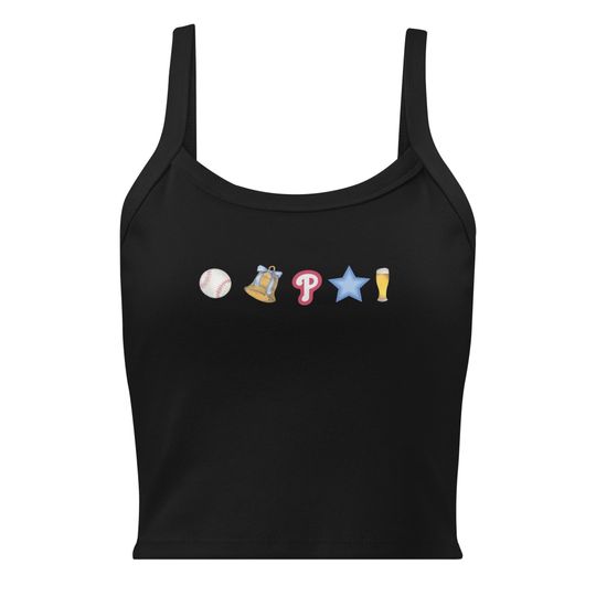 Women's Micro-Rib Spaghetti Strap Tank Top - PHILLY Ball