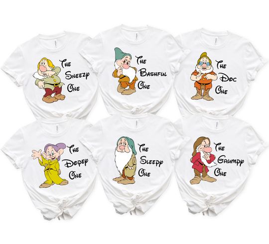 Seven Dwarfs Shirts, Seven Dwarfs, Disney Group Shirts, Snow White Shirt