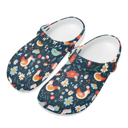 Cute Chicken Print Clogs