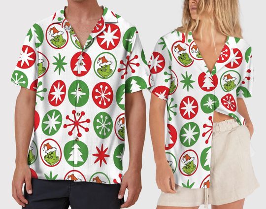 Is This Jolly Enough the funny character Christmas Hawaiian Shirt, Christmas funny character Button Up Shirt, Grin Christmas Gift