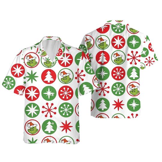 Is This Jolly Enough the funny character Christmas Hawaiian Shirt, Christmas funny character Button Up Shirt, Grin Christmas Gift