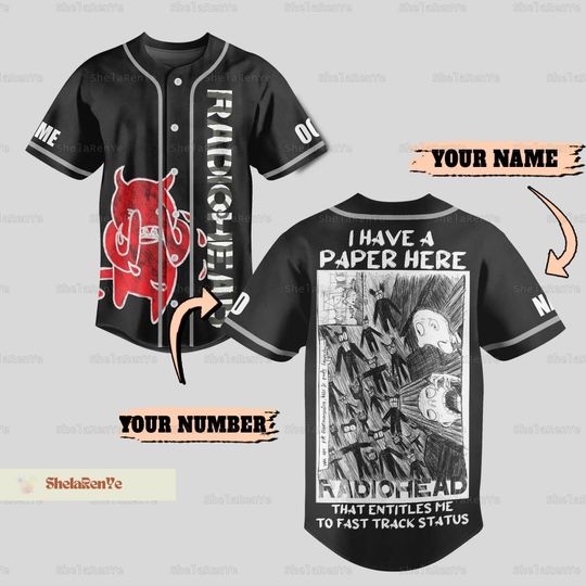 Personalized Radiohead Jersey, Radiohead Baseball Jersey