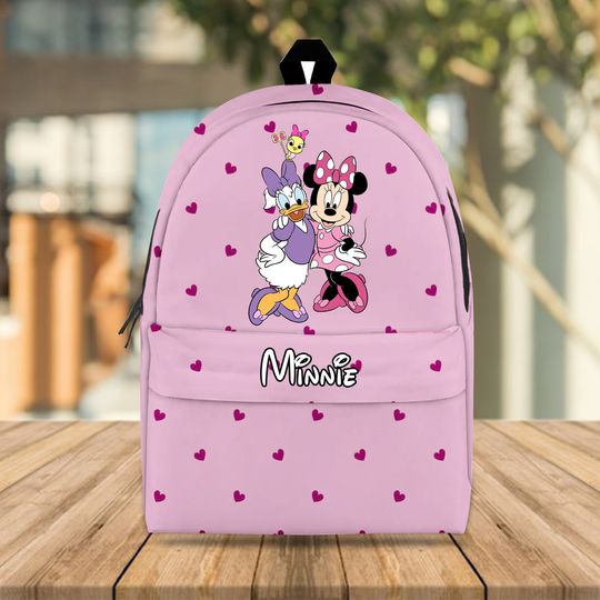 Daisy Duck X Minnie Mouse Backpack, Custom Disney Mouse Bag, Back To School Bag