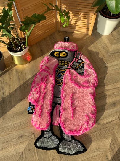 Bender in Fur Coat 3D Fluffy Tufted Rug