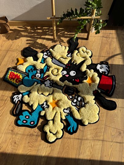 Itchy and Scratchy Wool Rug: 3D Tufted Carpet