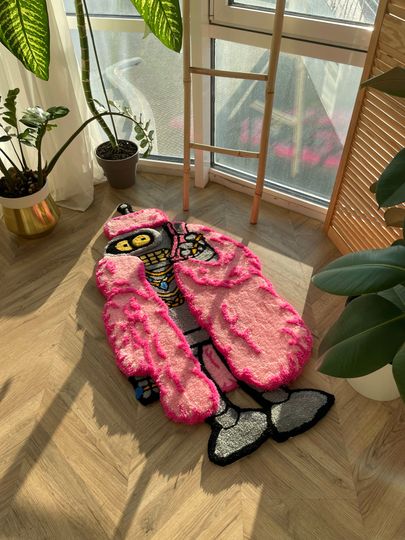 Bender in Fur Coat 3D Fluffy Tufted Rug