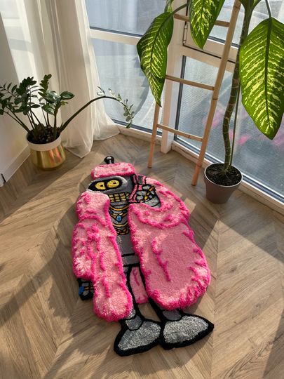 Bender in Fur Coat 3D Fluffy Tufted Rug