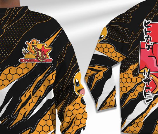 Charmander Sweatshirt Evolution Charmander Japanese Anime Sweatshirt Cute Charizard Shirt Gift