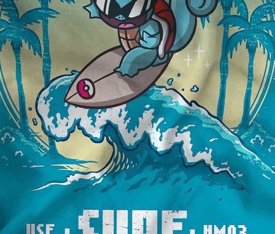 Surf Squirtle Sweatshirt Japanese Anime Sweater Shirt Gift