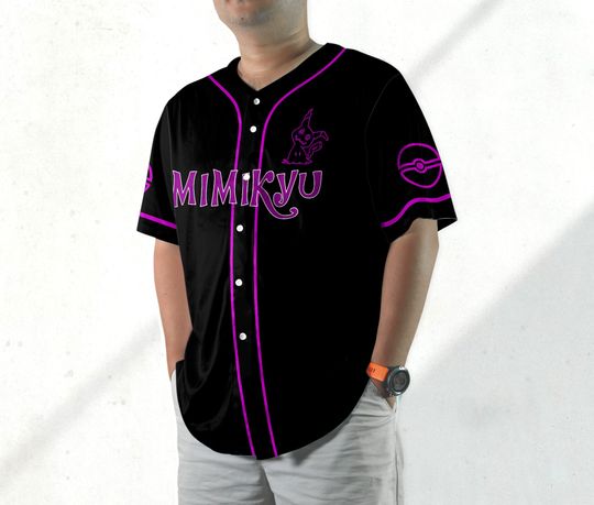 Mimikyu Baseball Jersey Shirt Japanese Anime Jersey Mimikyu Halloween Shirt Gift