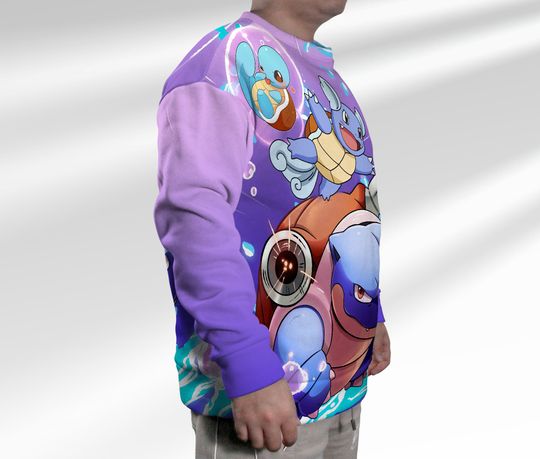 Squirtle Sweatshirt Squirtle Evolution Japanese Anime Sweatshirt Wartortle Sweater Shirt Gift