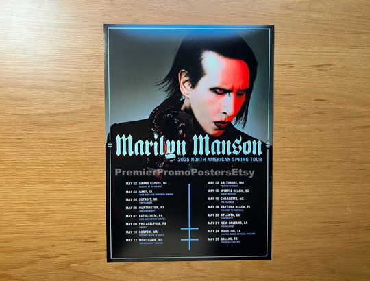 Marilyn Manson 2025 Admat Promo Poster with Tour Dates