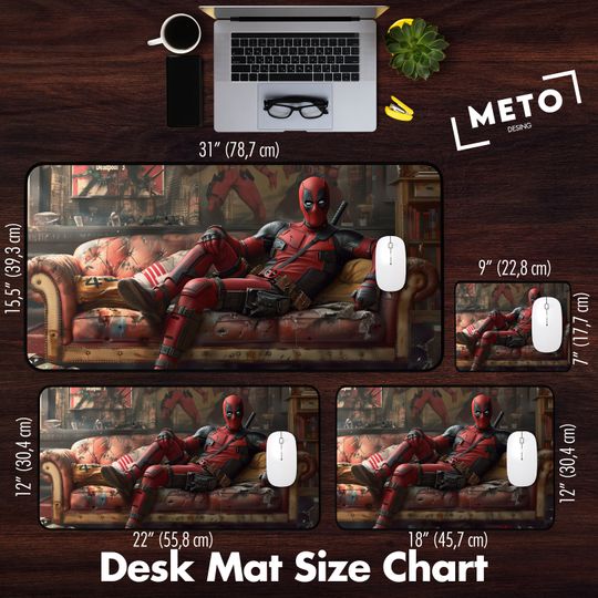 Deadpool Non-Slip Desk Mat - Superhero Large Gaming Mouse Pad - Perfect Comic Fan Gift