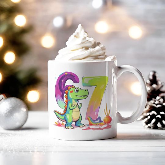 67 Meme Coffee Mug: TikTok Trend Design, Funny Gift