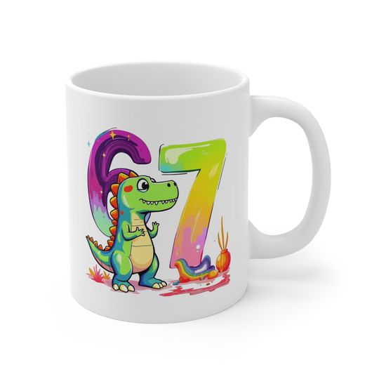 67 Meme Coffee Mug: TikTok Trend Design, Funny Gift