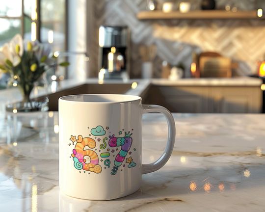 67 Meme Coffee Mug: TikTok Trend Design, Funny Gift