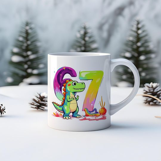67 Meme Coffee Mug: TikTok Trend Design, Funny Gift
