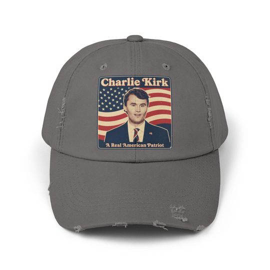 Charlie Kirk Patriotic Distressed Hat - A Real American Patriot Cap, Pray for Charlie
