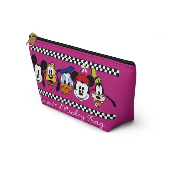 Custom Disney Mickey Mouse & Friends Makeup Bag, Personalized Minnie Cosmetic Case
