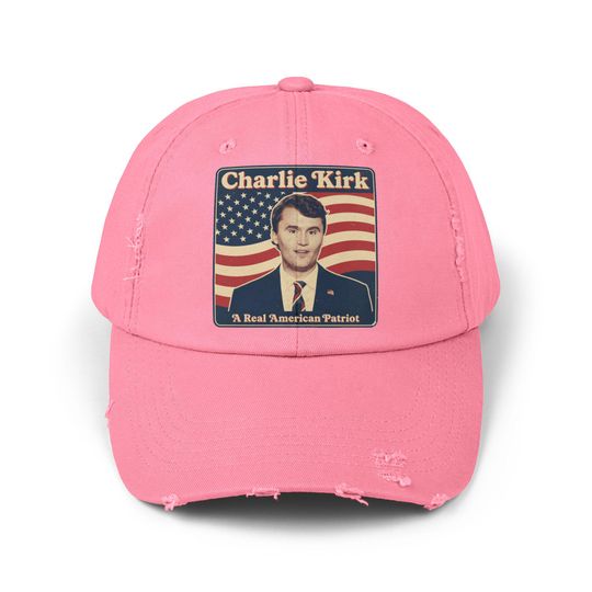 Charlie Kirk Patriotic Distressed Hat - A Real American Patriot Cap, Pray for Charlie