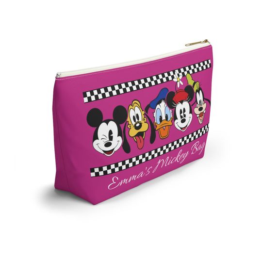 Custom Disney Mickey Mouse & Friends Makeup Bag, Personalized Minnie Cosmetic Case