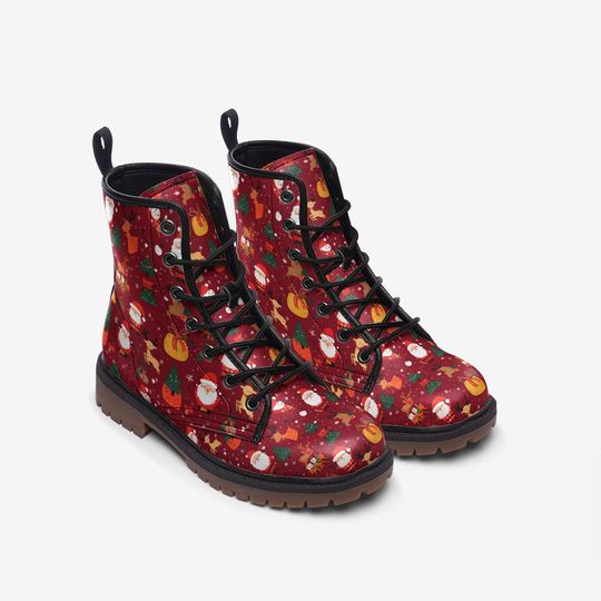 Christmas Santa Claus Leather Boots