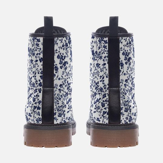 French Floral Leather Boots