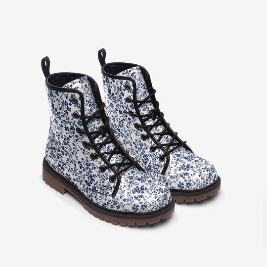 French Floral Leather Boots