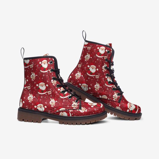 Christmas Santa Claus Leather Boots