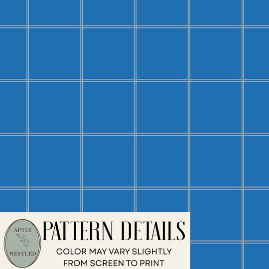 Blue & Gray Windowpane Picnic Mat, Classic Preppy Park Beach Camping Throw, Gift