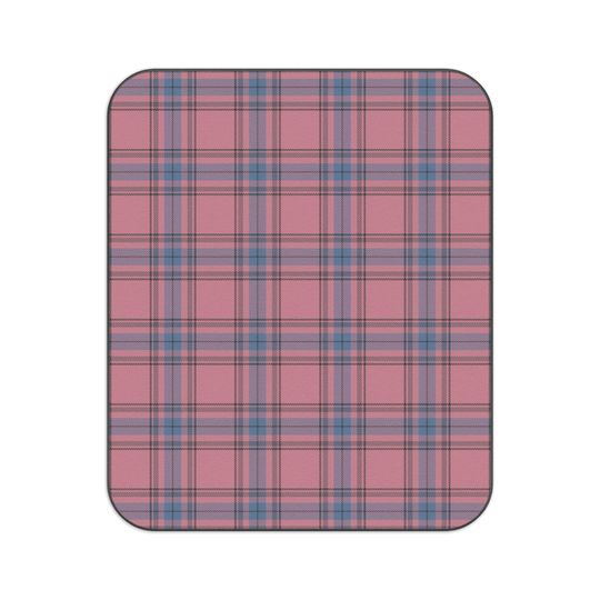 Dusty Pink, Slate Blue, Plum Gray & Charcoal Plaid Picnic Mat, Game Day, Park, Beach, Camping, Gift