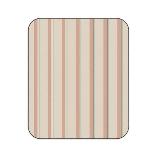Cream, Apricot, Pistachio & Cocoa Striped Picnic Mat, Neutral Decor, Park Beach Camping, Gift