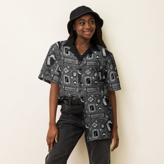 Gothic Animal Gallery Unisex button shirt, Spooky Season Button Down