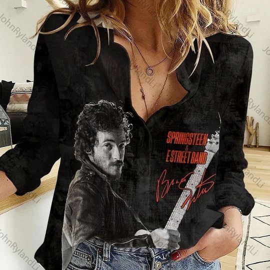 Bruce Springsteen Women Casual Shirt, Bruce Springsteen Shirt, Woman Shirt