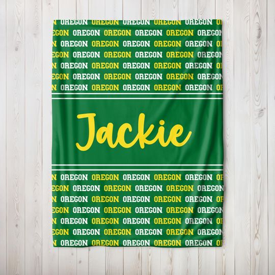Custom Oregon Gift Blanket, Sports Fan , Oregon Man Cave Decor, College Dorm Blanket, Tailgate Blanket, Graduation Gift, Holiday Gift