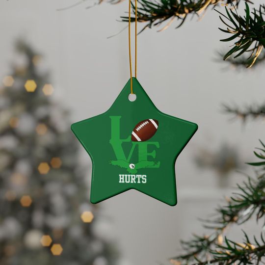 Eagles Football Ceramic Christmas Ornament: Love Hurts Tree Decor