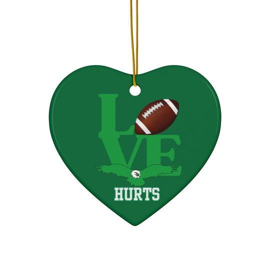 Eagles Football Ceramic Christmas Ornament: Love Hurts Tree Decor
