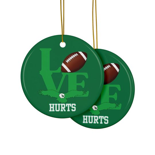 Eagles Football Ceramic Christmas Ornament: Love Hurts Tree Decor