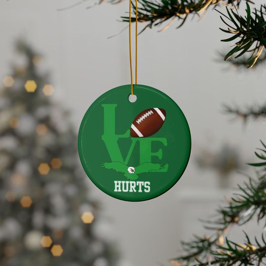 Eagles Football Ceramic Christmas Ornament: Love Hurts Tree Decor