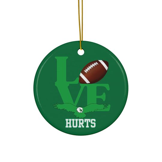 Eagles Football Ceramic Christmas Ornament: Love Hurts Tree Decor