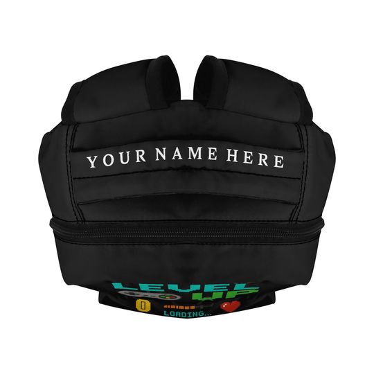 Level Up Gamer Backpack  Pixel Art School Bag  | Video Game Backpack for Kids