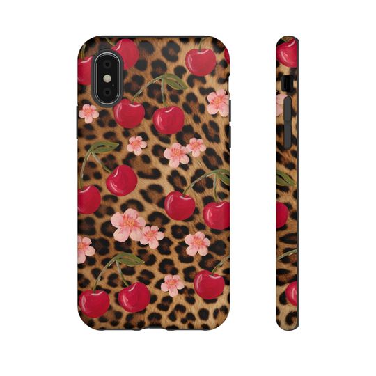 Cherry and Leopard Print  Phone Case