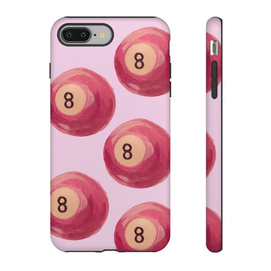 Pink 8 Ball Hand Painted Phone Case