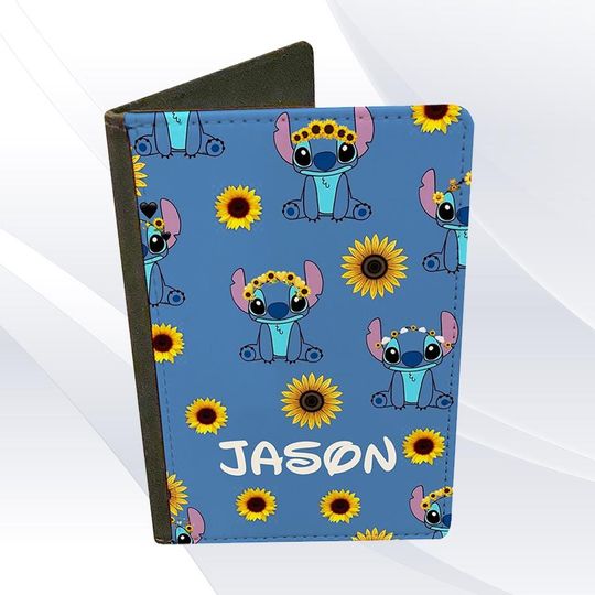 Cute Stitch Sunflowers Passport Holder