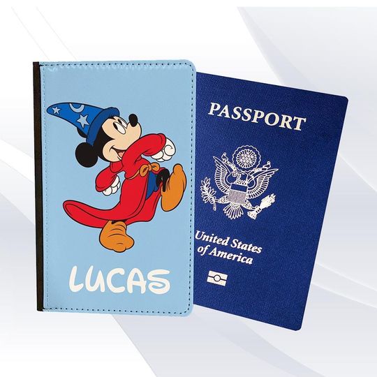 Cool Mickey Mouse Wizard Disney Art Passport Holder