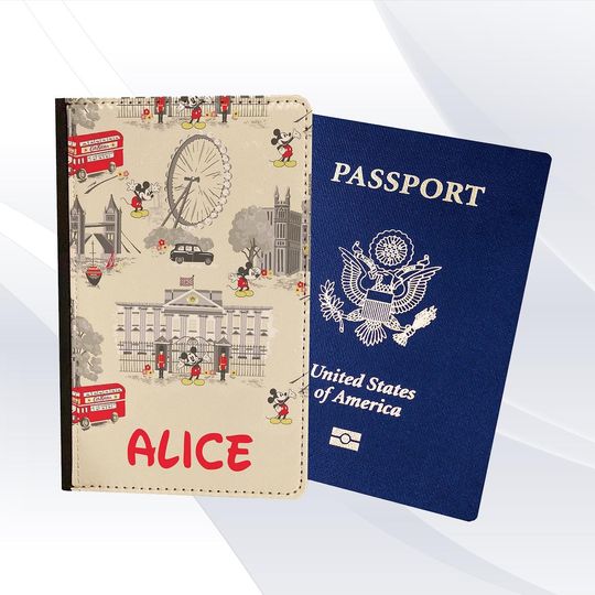 Mickey Mouse Disney London Pattern Passport Holder