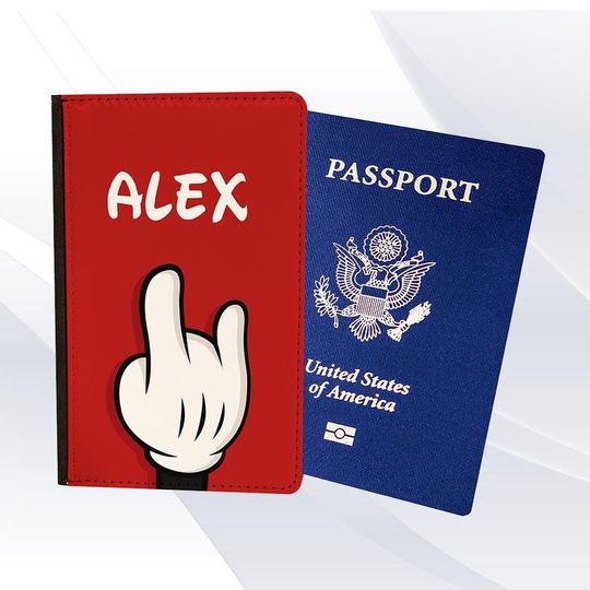 Mickey Mouse Disney Rad Hand Red Passport Holder