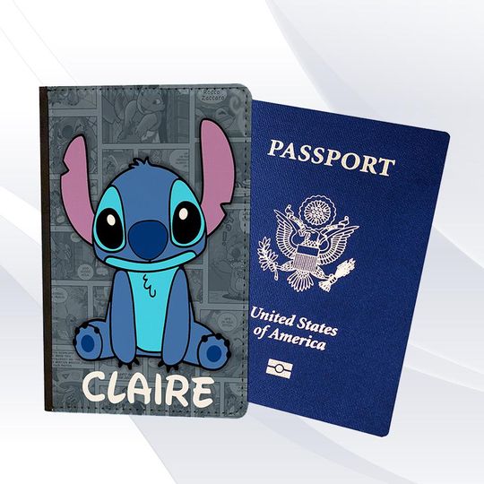 Cute Stitch Comic Passport Holder